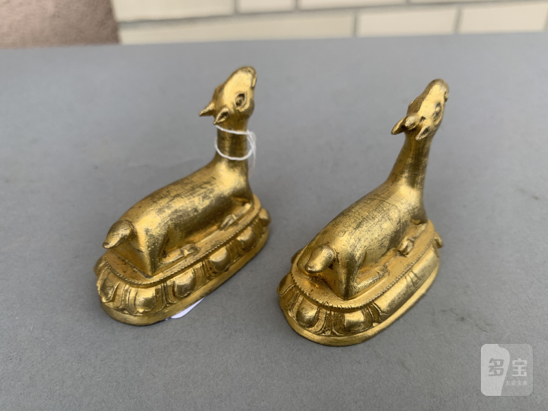 A PAIR OF GILT-BRONZE DEER - 图8